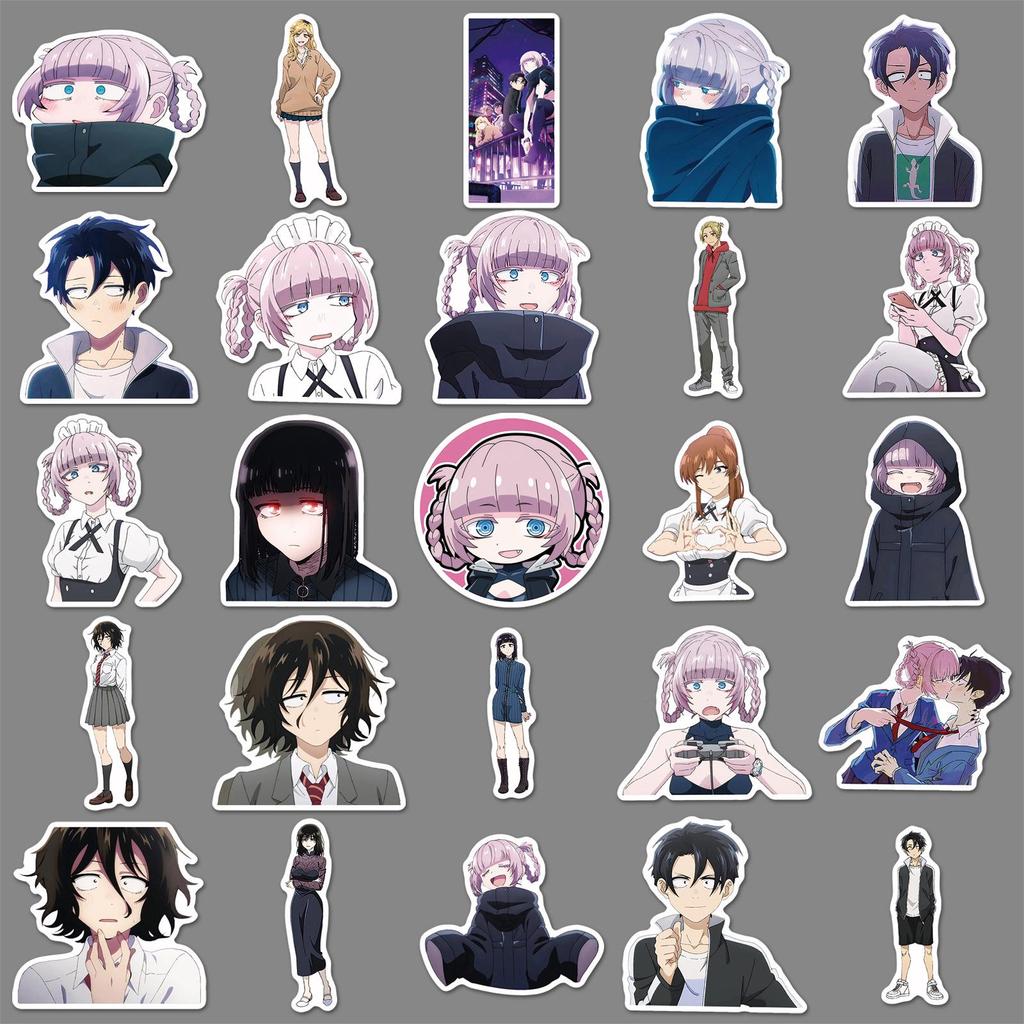 50-Piece Anime Graffiti Sticker Set: Cartoon, Love, Skateboard, Computer & Water Bottle Decoration
