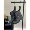 Bamuxiu platform Martin boots women's autumn and winter new Spice Girl style short trousers boots belt buckle locomotive short boots