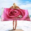 Beach Towel Rose Lightweight Terry Fabric Quick Dry Sandless Travel Absorbent Oversized Towel for Pool Swimming Bath Camping