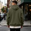 Sudadera con capucha forrada para hombre, ajuste holgado, talla grande, informal, sin botones