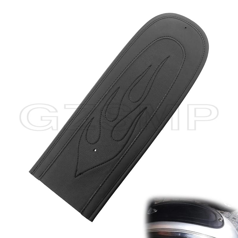 Motorcycle PU Leather Flame Rear Fender Bib Pad Seat Cover Trim Cushion fit For Harley Dyna Fat Bob FXD Wide Glide 2006-2017