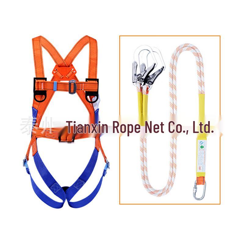 Brangdy Full Body Electrician Safety Harness with Double Lanyards