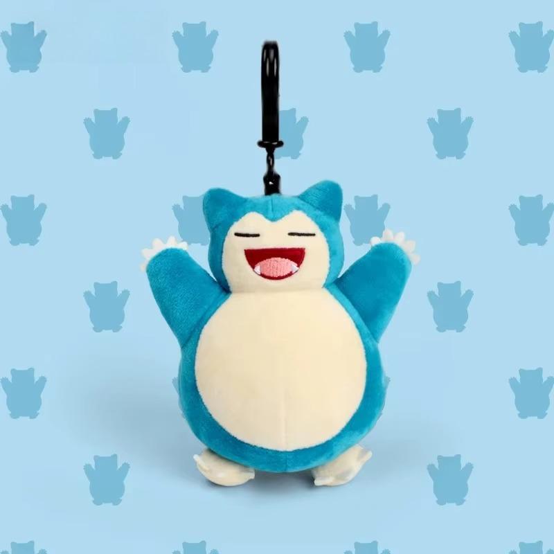 Genuine Animal Series Pikachu Snorlax Kawaii Plush Toys Cute Pendant Keyring Keychain Birthday Party Gifts for Kid Boy