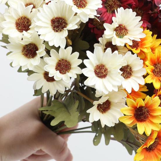 Artificial Mums Realistic Fake Fall Flowers UV Resistant Faux Chrysanthemums for Indoor Flower Arrangement Balcony Outdoor Porch Decor