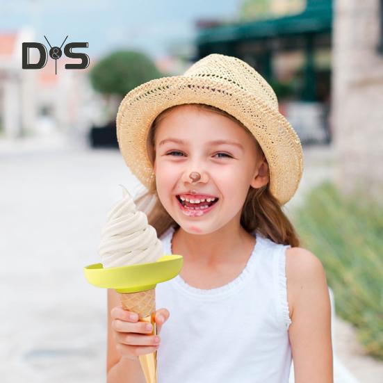 4Pcs Kids Popsicle Holders with Drip Catcher Ice Cream Stand with Dual Functional Design Easy To Clean Silicone Holder for Summer And Birthday Parties