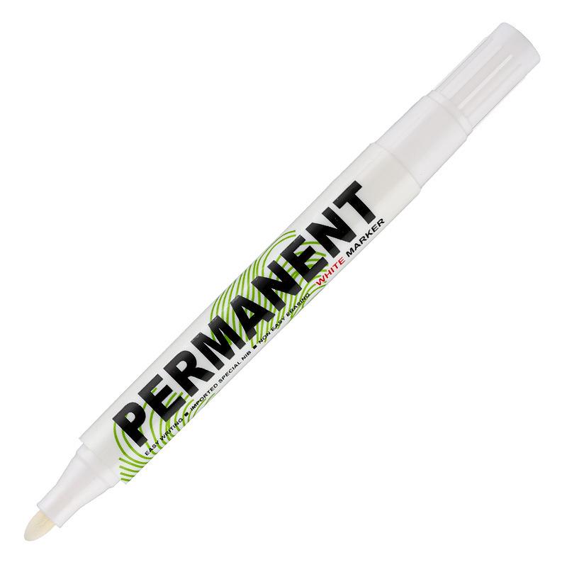 White Oil-Based Permanent Marker: Non-Fading, Large Tip for Hardware белый