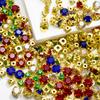 1440pcs Glass Flatback Round Rhinestones with Nickel-Free Metal Base Eco-Friendly Sew-On Stones for Shoes Garments Bags & Hats