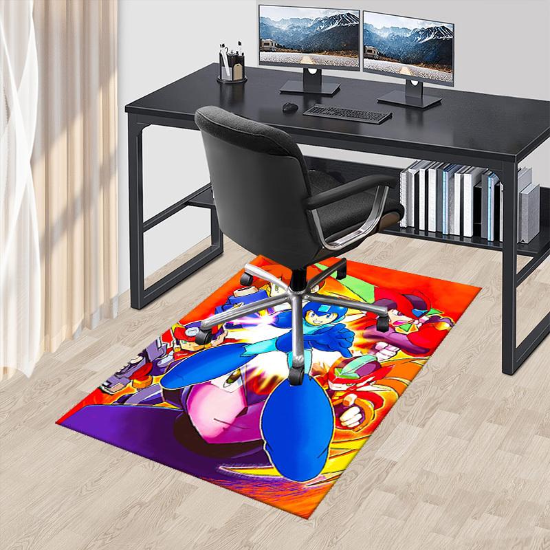 

1pc Mega Man Anime Cartoon Design Office Chair Mat Non-Slip Carpet for Home Decor, Living Room, Bedroom, Game Room - Perfect Gift for Fans.Y059 60cm by 90cm
