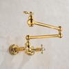 TLXT Foldable Retractable Antique Gold Basin Faucet