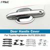 Car Decoration Door Bowl Handle Cover For Toyota Highlander XU70    Carbon Fiber Chrome Silver Cars Accessories