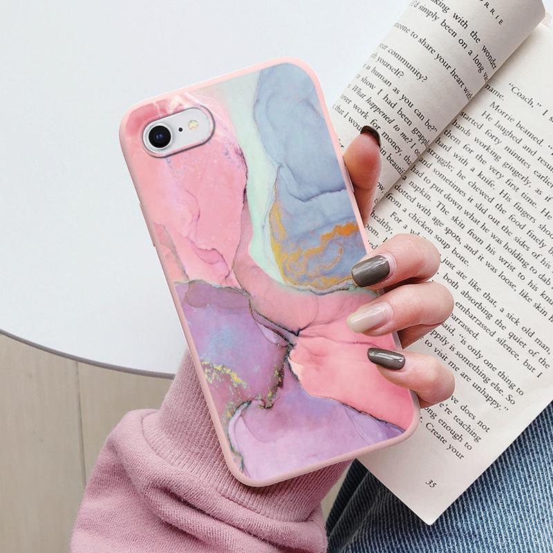 Fashion Marble Cover For iphone SE 2020 7 8 Plus Soft Protective Cases Silicone Coque Bumper Fundas For iphone 8+ SE2020 Shell