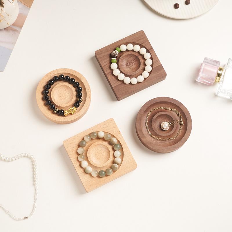 Vassoio Espositore in Legno Massiccio per Braccialetti e Bangles per Fotografia di Gioielli