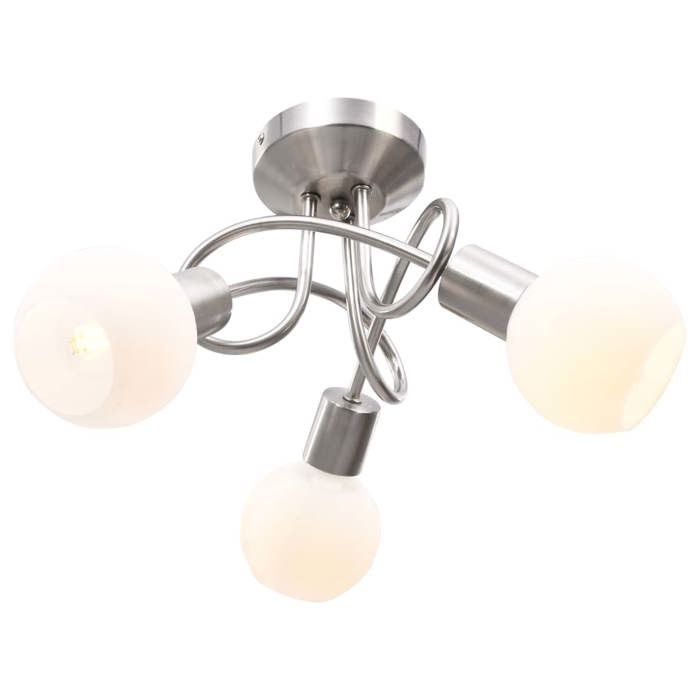 VidaXL Plafonnier avec Abat-jour en Verre Lustre Lampe Suspendue Luminaire d'Intérieur Salon Chambre à Coucher Maison 3 289228