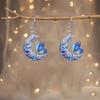 1 pair of Van Gogh starry sky pattern acrylic earrings, moon black cat unique ladies earrings, very suitable for daily party wea