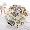 1pc Twin Chip 'n' Dale Pattern Automatic Umbrella is Fashionable and Good-Looking, a Portable 3-Fold Umbrella, Suitable for Travel and Daily