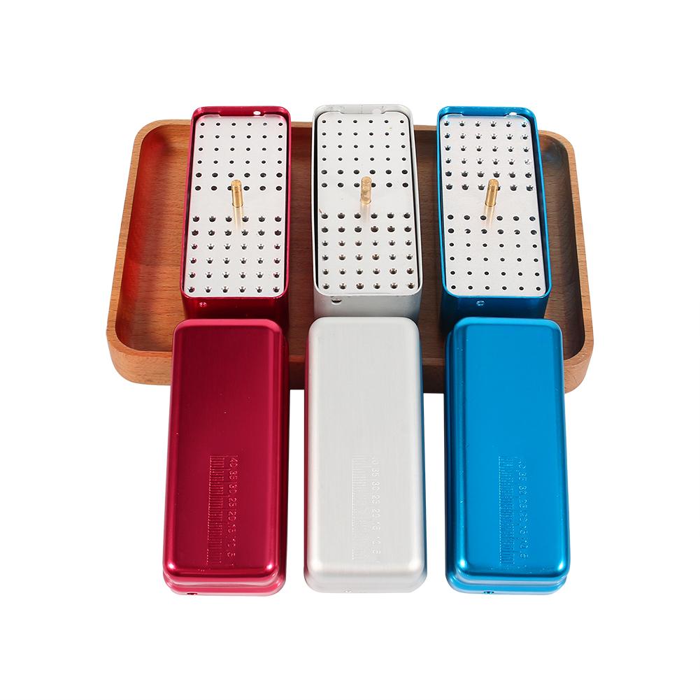 72 Holes Aluminium Alloy Sterilizer Case Dental Use Holder Disinfection Box(Blue)