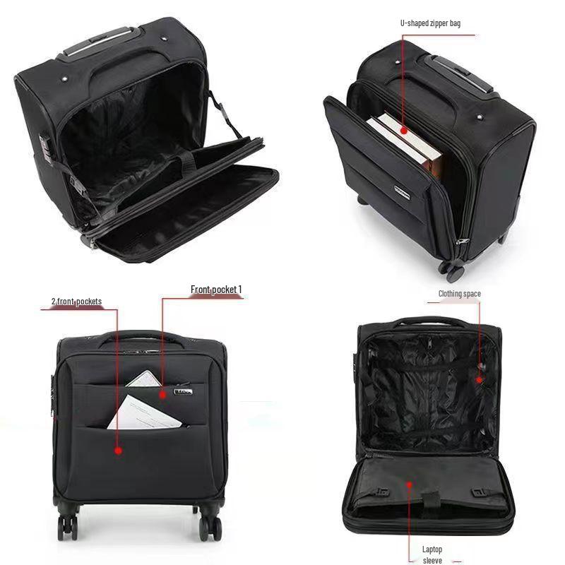 18" Carry-On Suitcase with Universal Wheels, Business Password Case, Lightweight 16", 14", 20" Travel Suitcase, Compatible with Spring Airlines