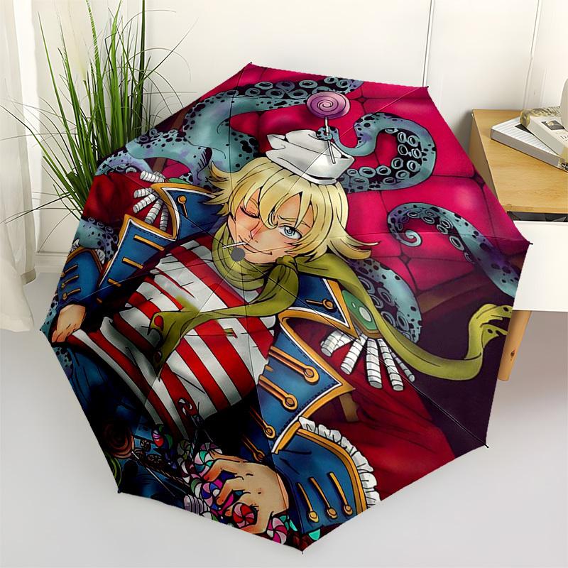 

1pc One Piece Law Outdoor Umbrella - Automatic Opening/Closing, Portable 3-Fold Design, 8-Rib Iron Frame, Perfect Gift for Fans, Travelers, Daily Use,