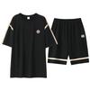 1011 new pajamas men's summer thin short-sleeved shorts large-size loungewear can be worn outside pure cotton summer suit