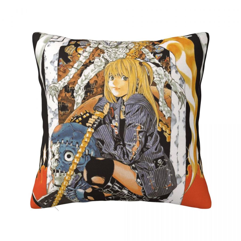 L Lawliet Death Note Kuddfodral Anime Japan Manga Kuddfodral Anpassningsbar Dragkedja Dekor Kuddfodral för Hemmet 45x45cm