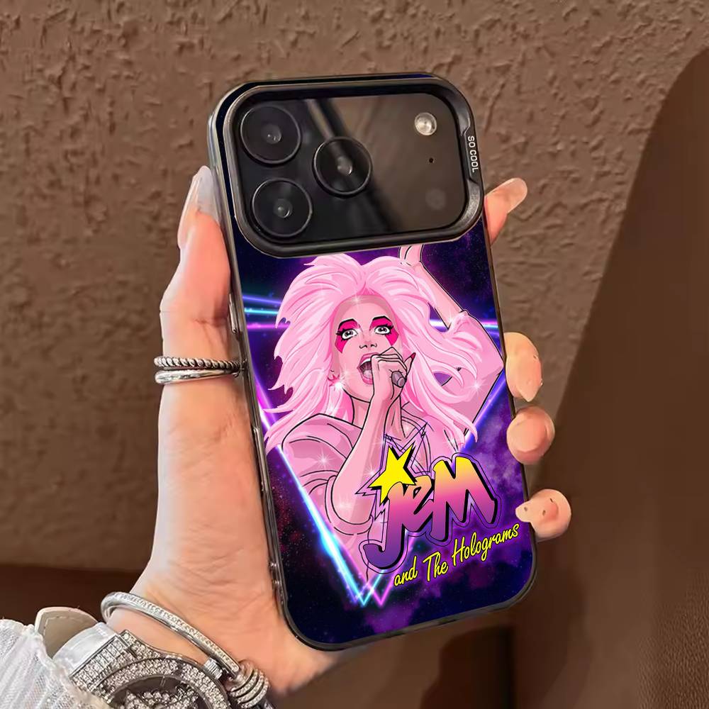 

J-Jem And H-Hologram Phone Case Color Silver Shell For IPhone 17 16 15 14 13 12 11 Pro Max Plus iPhone15