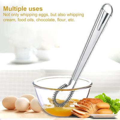 Egg Mixer Sturdy Good Elasticity Stainless Steel Hand Held Spring Whisk for Kitchen