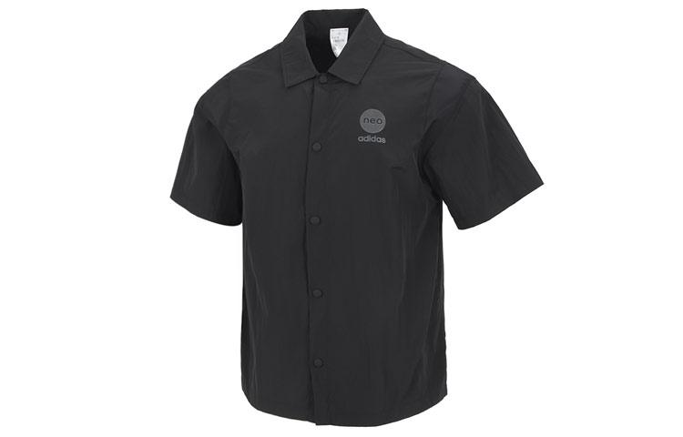 Adidas Neo Shirts Men s Black Lapel Moderate Other HM9977 M