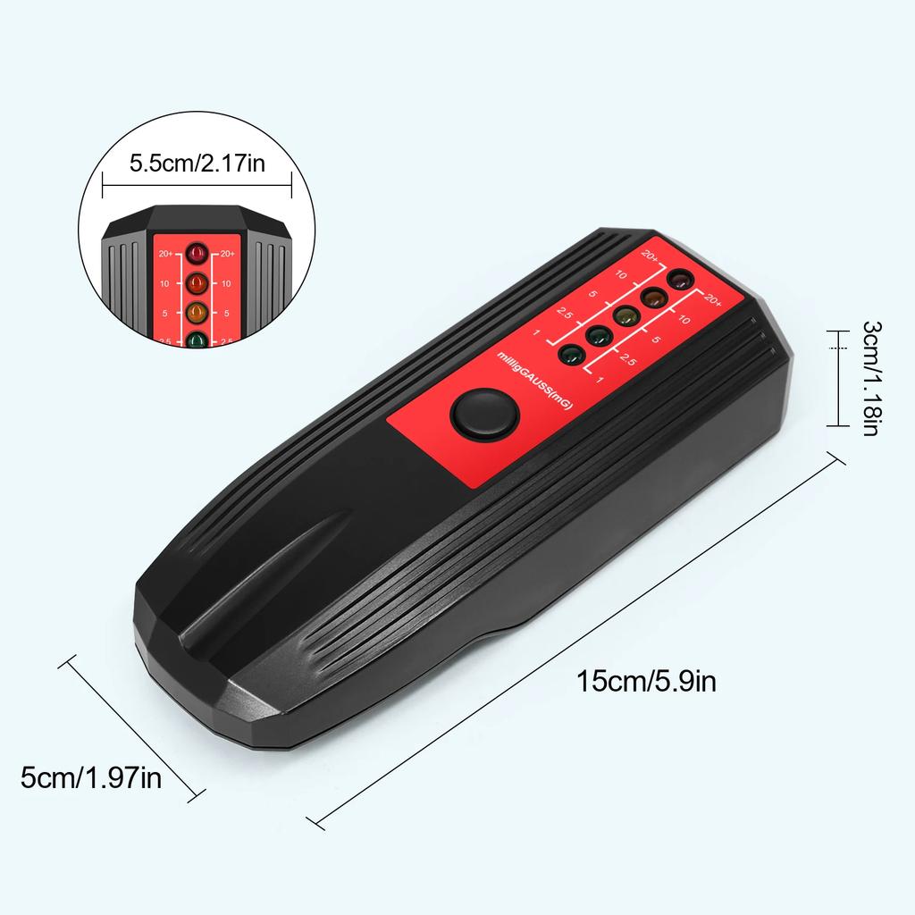 K2 EMF Meter 5-LED Indicator Gauss Meter LCD Digital Electromagnetic Field Radiation Tester Portable  Ghost Hunting Detector