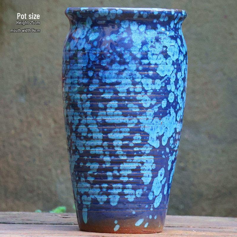 Handmade Coarse Ceramic Succulent Planter, Orchid Breathable Zisha Pot, Old Tree Design, Tall Rose Pot.