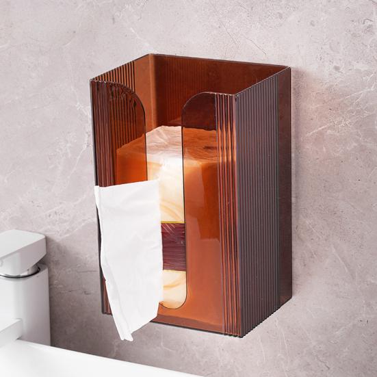 Wall Mounted Tissue Box Holder Large Capacity Transparent Design Simple