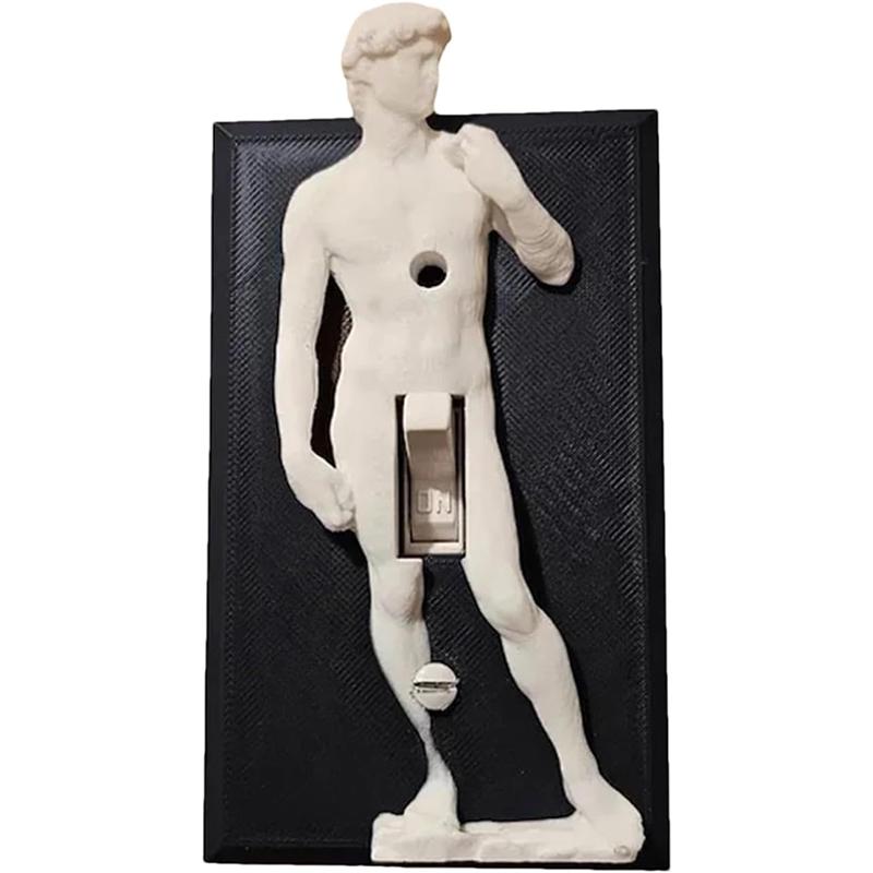 

Забавная крышка выключателя света, крышка выключателя света Дэвида, крышка тумблера 3D-скульптуры, чрезвычайно креативный и юмористический выключатель света чёрный