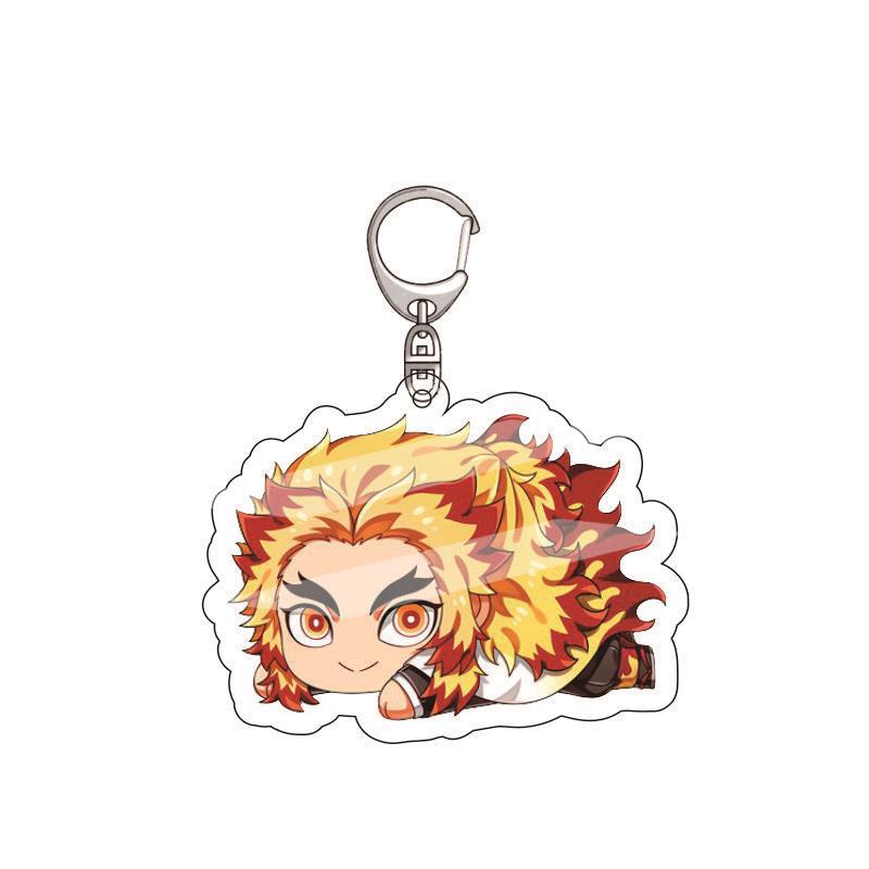 Anime Acrylic Keychain Pendant Demon Slayer Kimetsu No Yaiba Accessories Creative Ornament Hanging Charm Gift For Fans Cosplay Carry Mini Lightweight