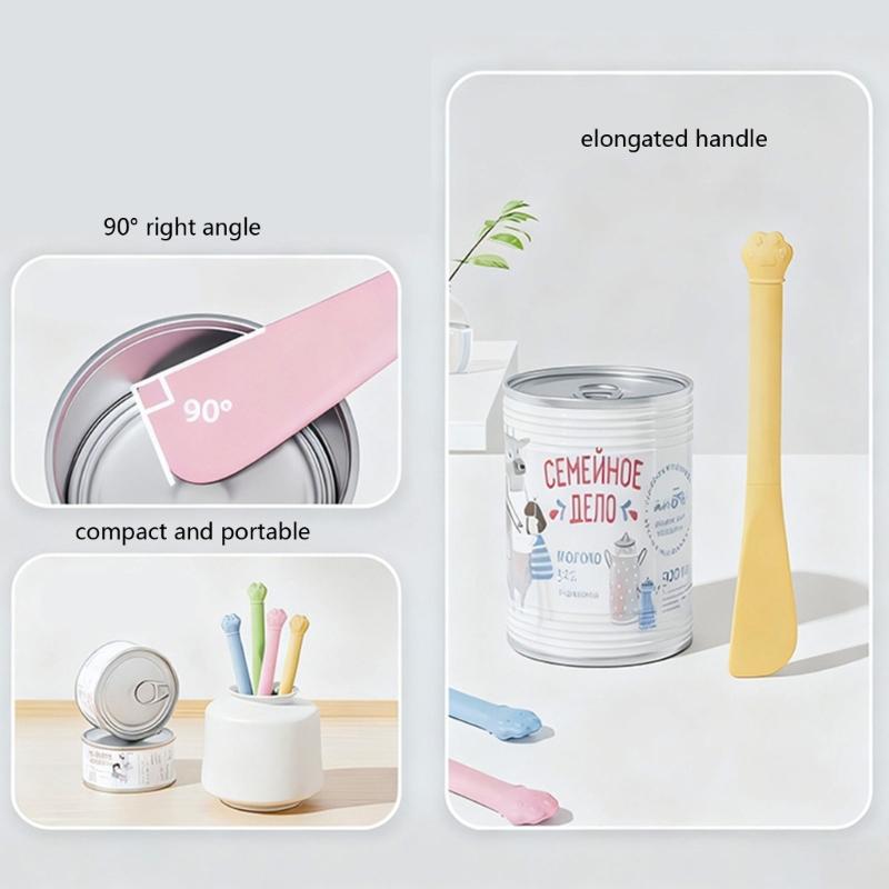 Multipurpose Pet Can Opener with Long Handle Cats Food Scrapers Tool For Deep Jars And Mess Without Feeding