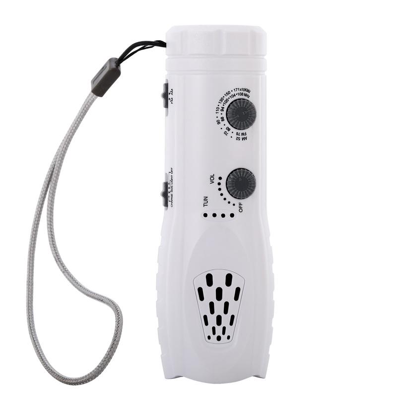 Emergency Multi-Function Hand-Crank Flashlight with Radio, SOS Alarm, and Phone Charger