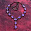 Charoite Gemstone Necklace Electroformed Copper Jewelry Adjustable Chain Necklace