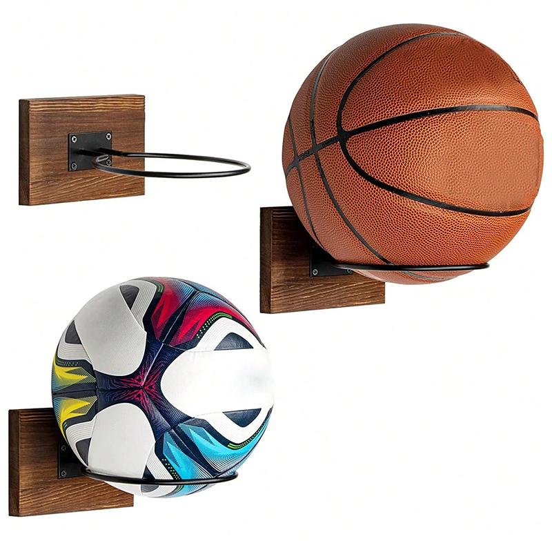 Basketball Wall Mount Ball Wall Holder Wood Metal Ball Display Stand Wall Rack Storage Rack Ball Organizer Soccer Wall Mount