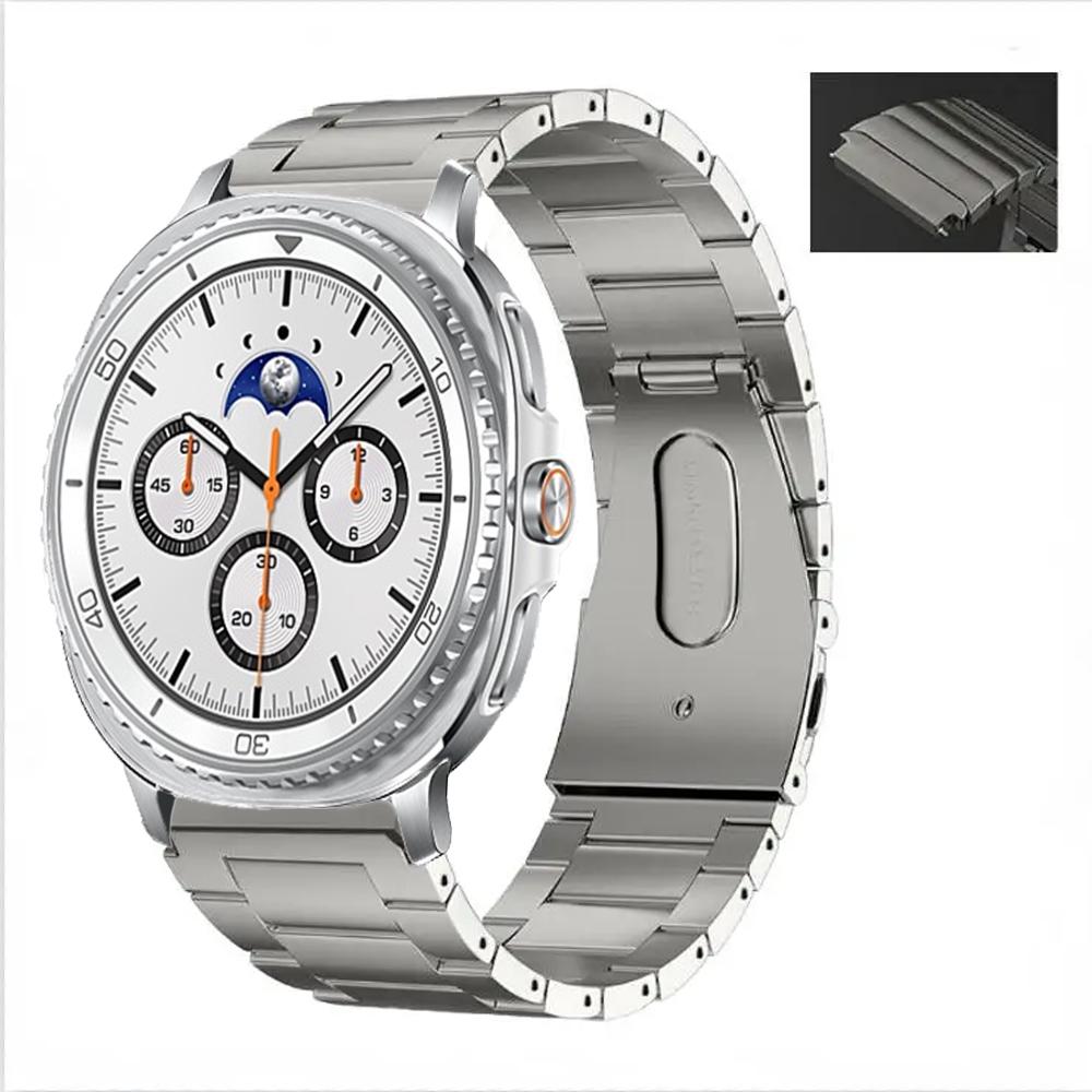 

Titanium Metal Strap for Samsung Galaxy Watch Ultra 2025 Light Stainless Steel Wristband Galaxy Watch 8-8 Classic 40mm 44mm 46mm Watch Ultra 2025 серебряный