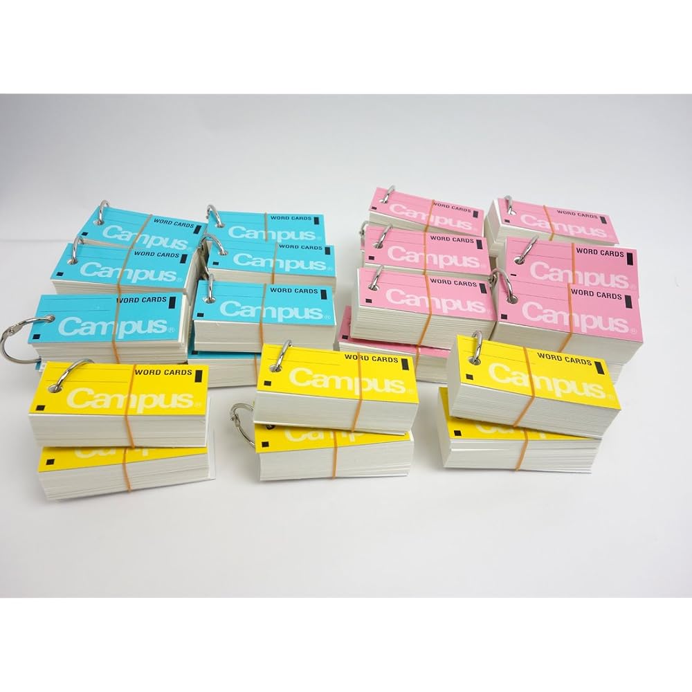 KOKUYO Vocabulary Notebooks and Flashcards, Medium Size, Assorted Set: 12 blue, 12 pink, and 6