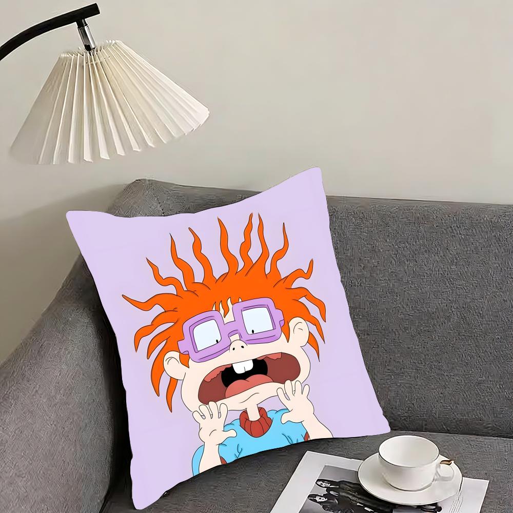 RRugrats Cartoon Cushion Cover Pillowcase Ultra Soft Skin Friendly Fabric Cloud Like Comfort Concealed Zipper
