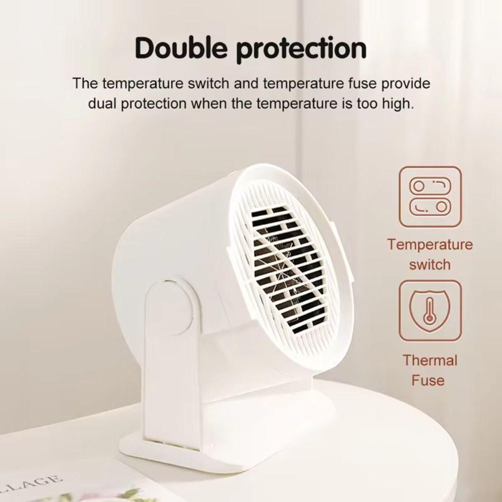Overheat Protection Electric Heater Adjustable Angle Warm Air Heater Desktop Heater Fan  Office