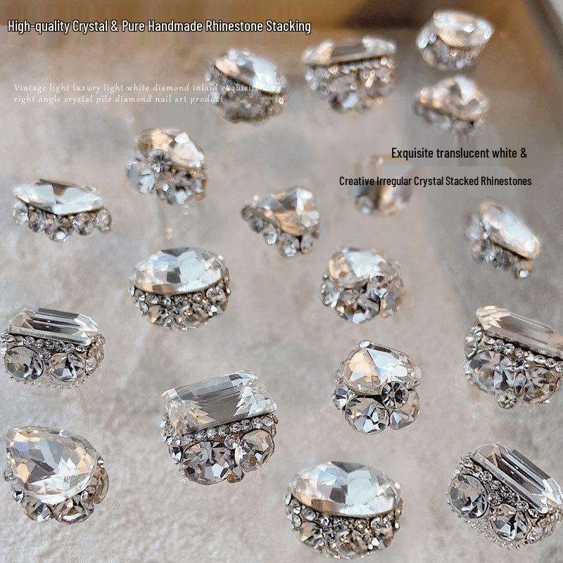 Premium Crystal Rhinestone Nail Art Decorations - Sparkly Rhinestones, Pigeon Egg, Rock Candy, Right Angle Designs, Stacks & Balls