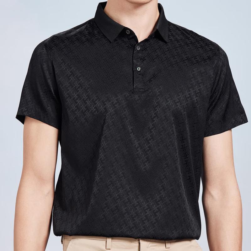 Antonio Men's Business Casual Short-Sleeve Silk Shirt