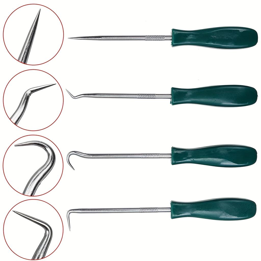 4 pieces of professional oil seal removal tools, mini seal hook set, special shape sealer, automotive sealant extractor, engine repair tools
