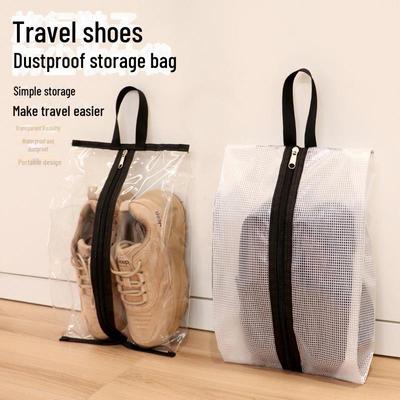 Transparente, feuchtigkeitsbeständige Schuhaufbewahrungstasche: Schimmelresistente Staubschutzhülle für Reiseschuhe und -stiefel mit Reißverschluss