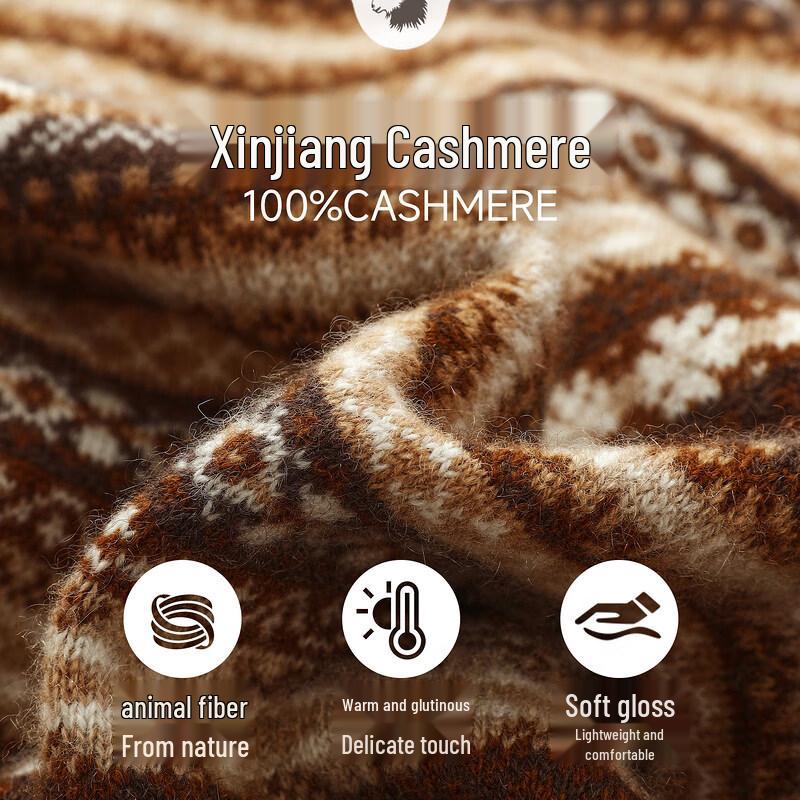 Zhaojun Women's Fair Isle Cashmere Knit Sweater