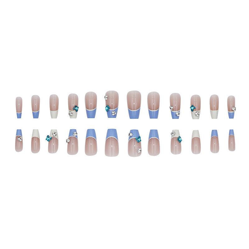 Blue Butterfly Rhinestone Nail Stickers for Girls - Mix & Match Style