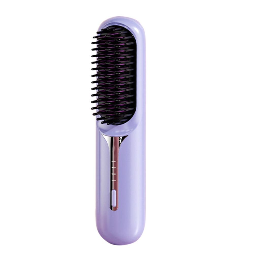 Portable Negative Ion Cordless Hair Straightener Straighten Curly Hair 3-speed Adjustable Temperature Heated Hair Brush