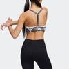 Adidas Contrast Logo Print Low-Intensity Sports Bra Women Underwear White GR8180