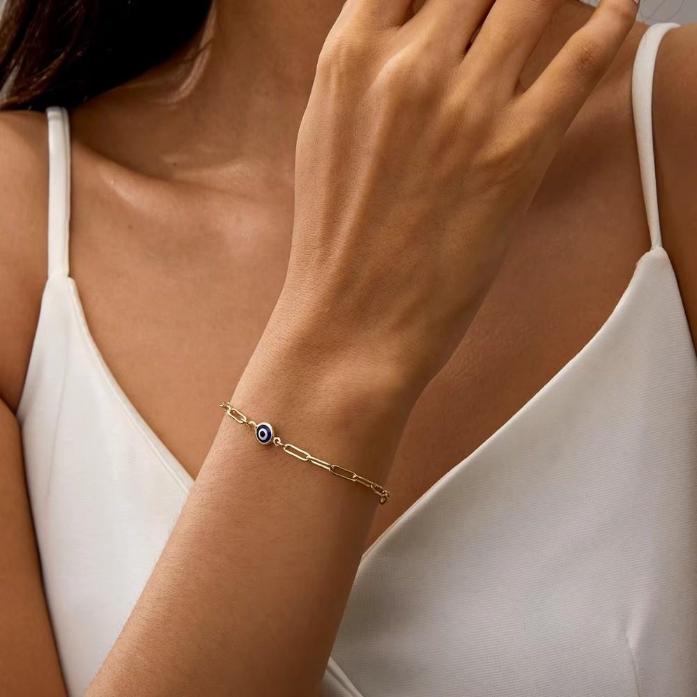 Unique Turkish Blue Eye Bracelet Elegant Adjustable Chain Bracelet  Lucky Charm
