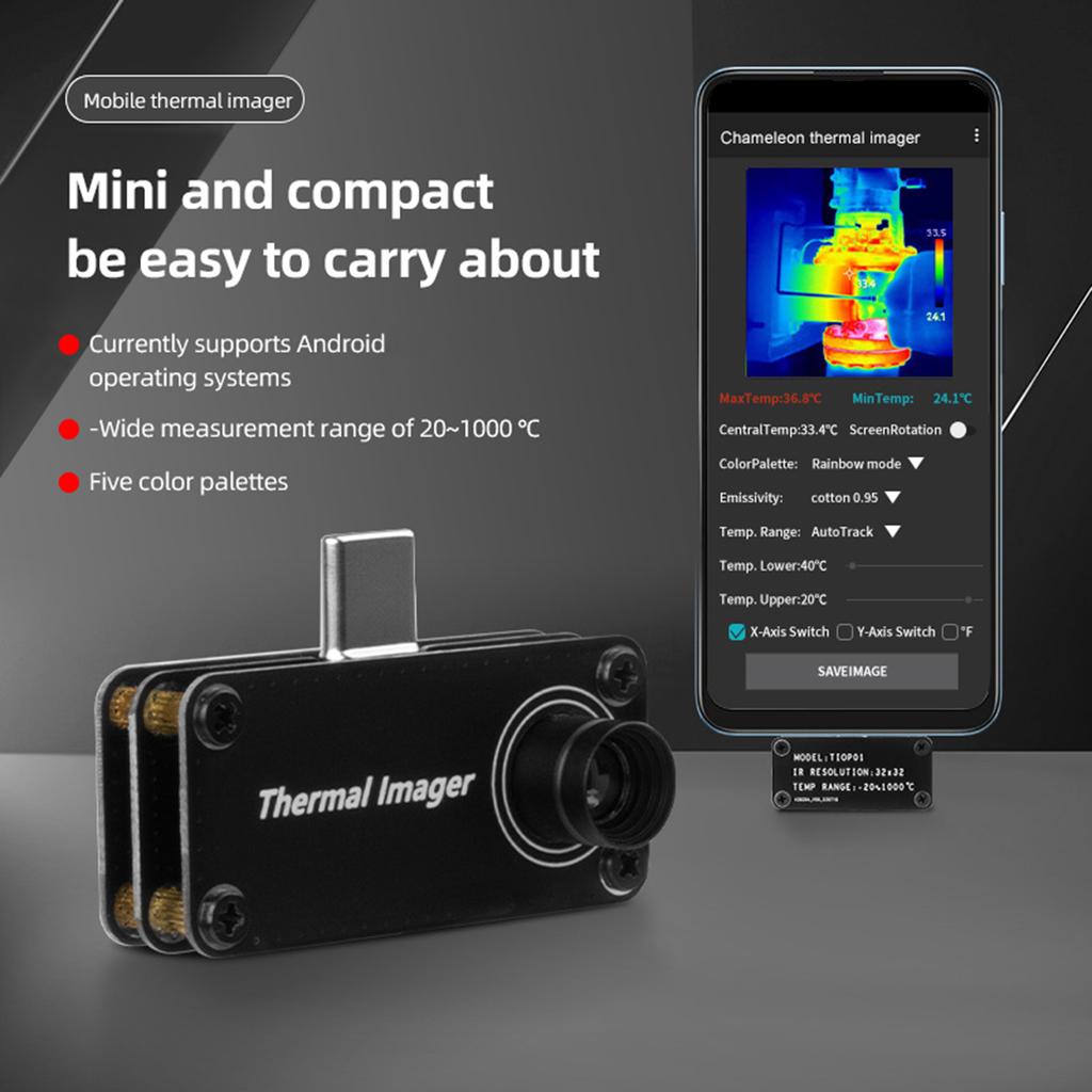 Infrared Thermal Imager -20 celsius .1000 celsius  Handheld Thermal Imaging Camera Multifunctional Thermodetector Type-C Compatible with   Phone